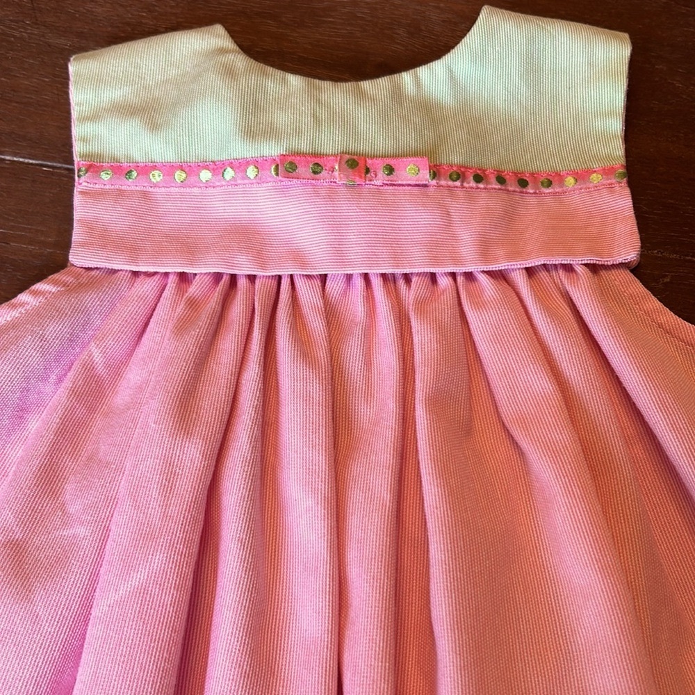 Peaches’N Cream Pink/Green Seersucker Sleeveless Dress